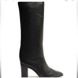 SCHUTZ MARYANA CROCODILE EMBOSSED KNEE HIGH BOOT 8.5 BLACK